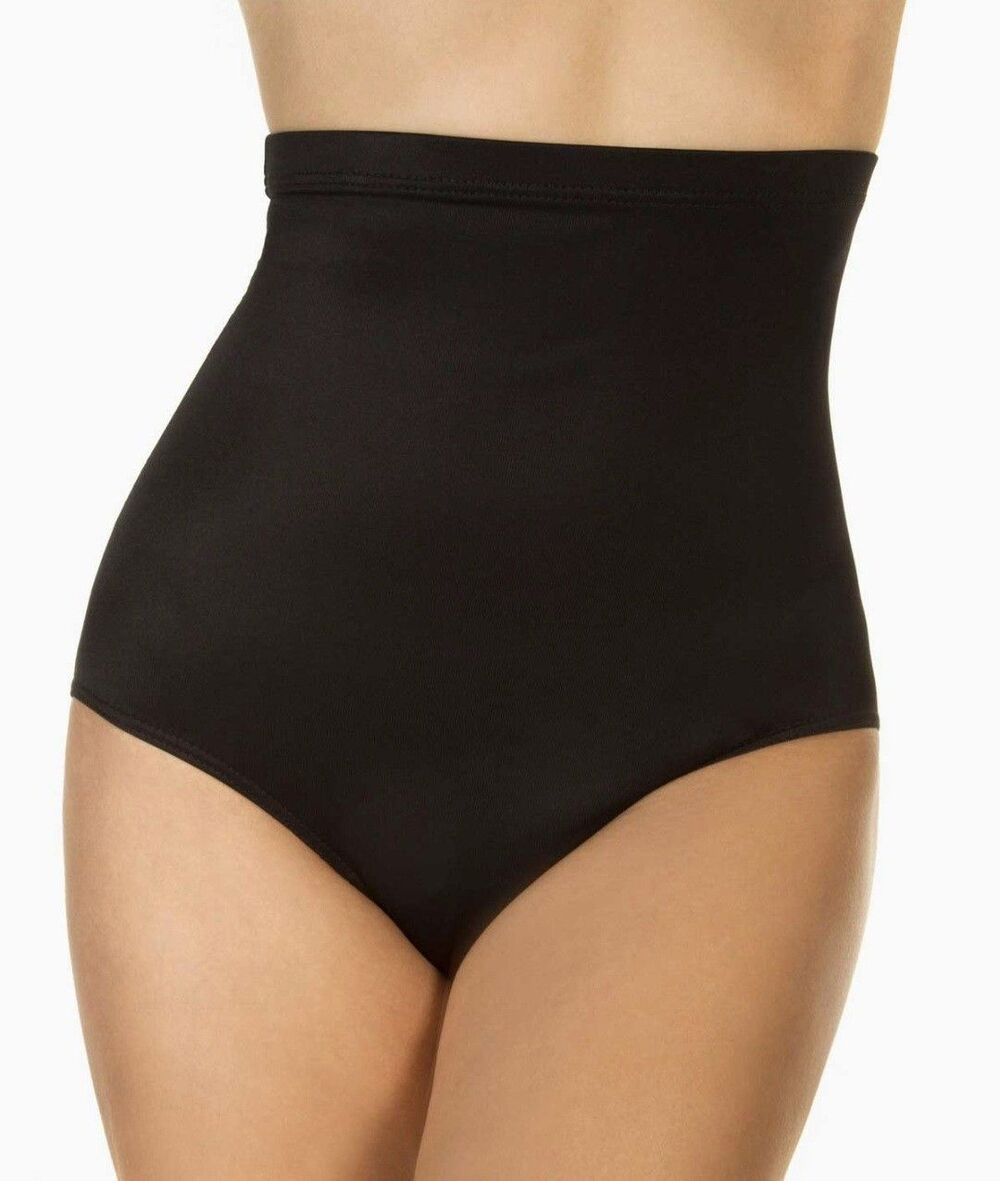Miraclesuit Size 8 Solid Super Hi Waist Swim Bottom Black Tummy Control NWT